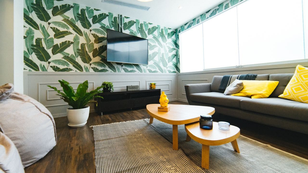 Custom Wallpaper Tropical Living Room