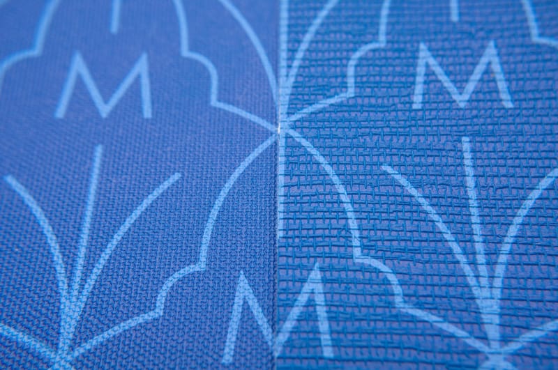 Same graphic printed on two different textures