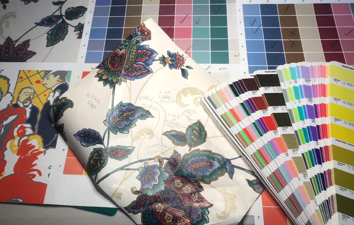 Matching wallpaper color against an original historic sample