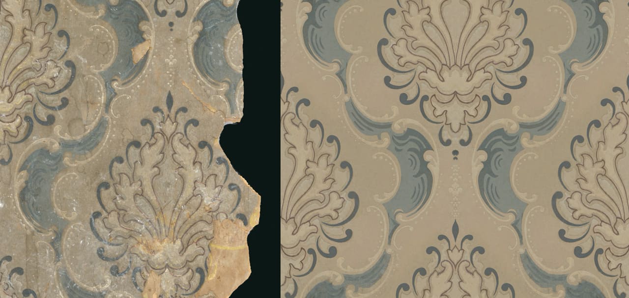 before and after retouching image of the wallpaper