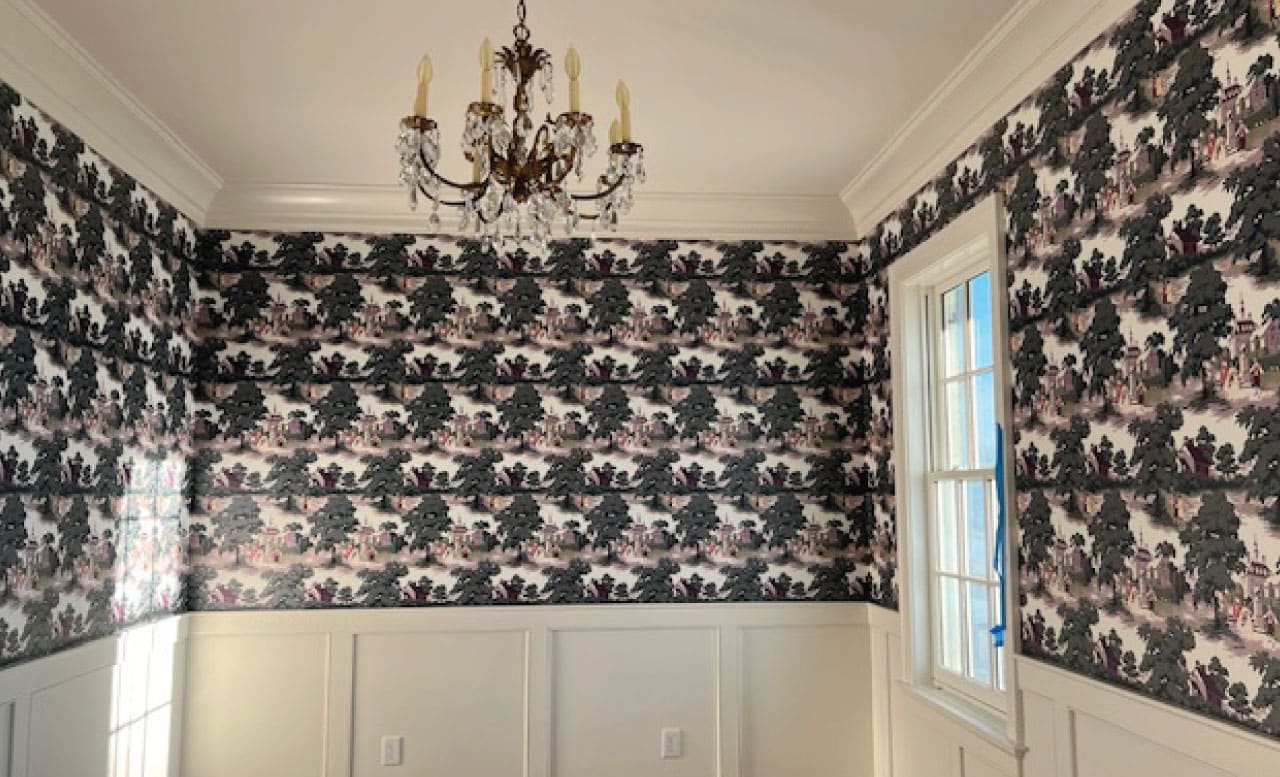 View of the wallpaper installed on location